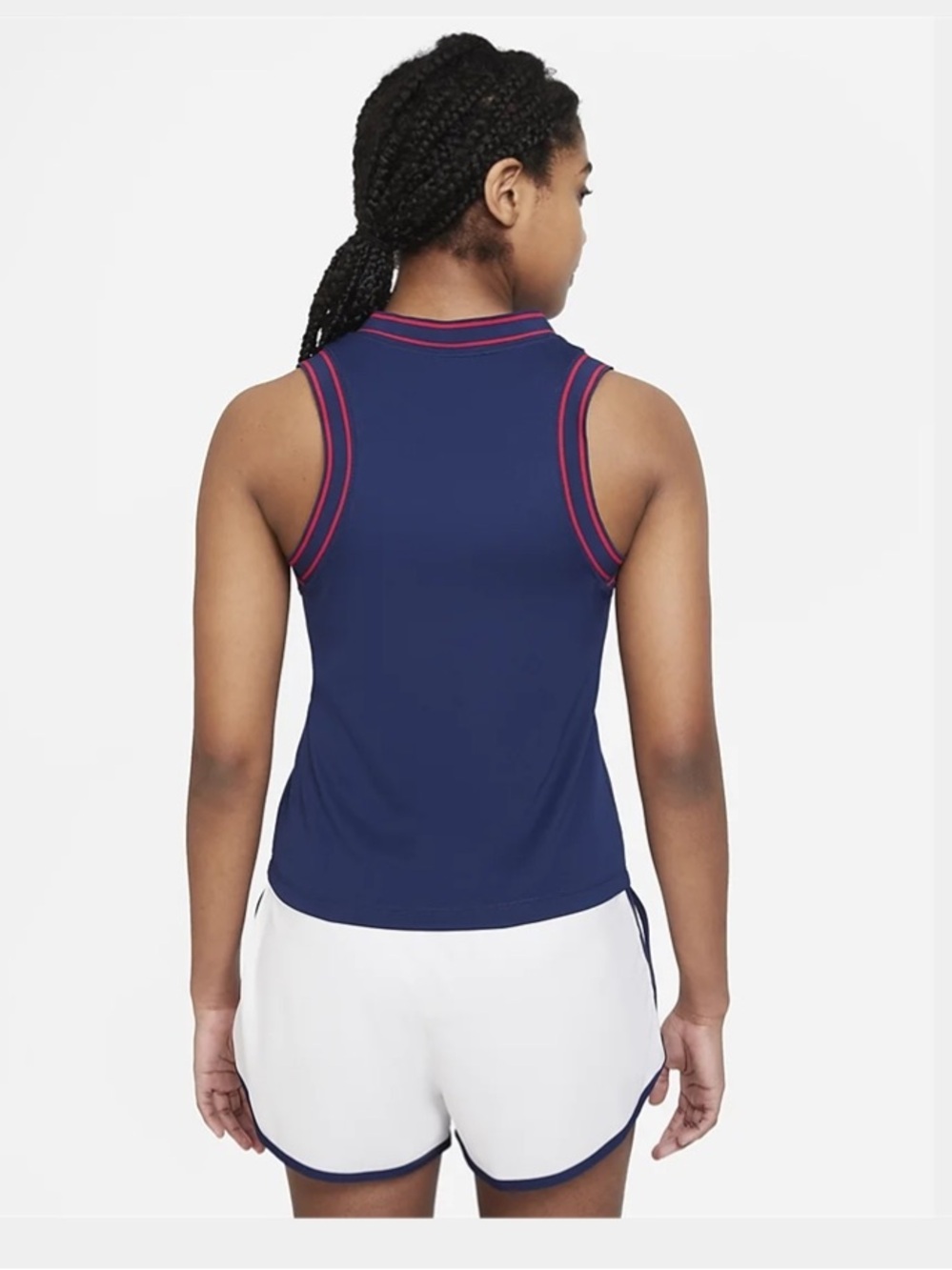 Nike Court Dri-Fit Slam Tank (Navy) and Dri-Fit Slam Tennis Skirt (White) Set - Picture 3 of 11